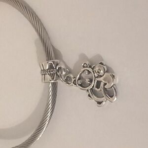 Silver Mama Bear and Cub Dangle‎ Charm for Pandora Style Bracelet